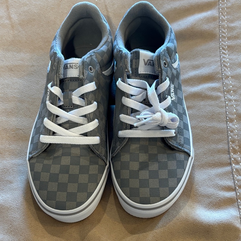Vans Gray Checkered Lace-Up Sneakers